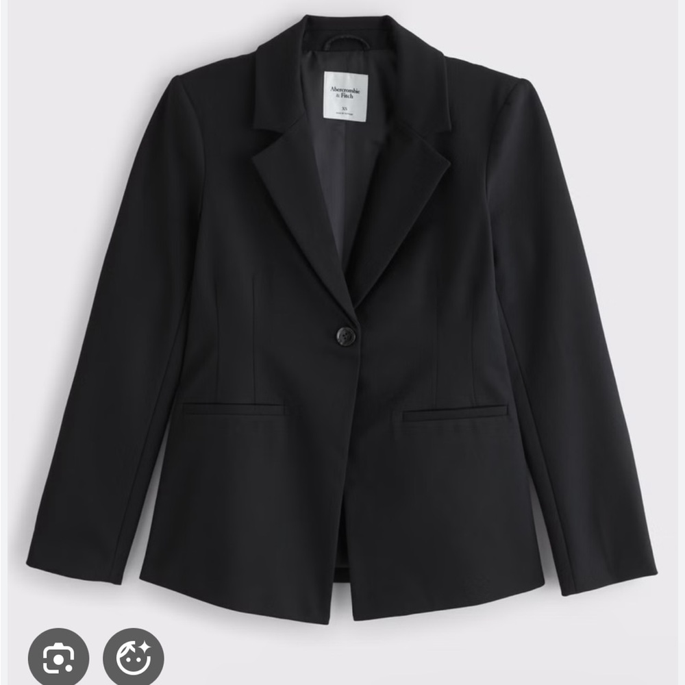 Abercrombie & Fitch XL Forme Nipped Waist Blazer Black Career Business Work